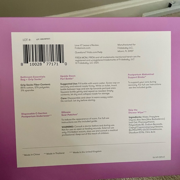 C-Section Recovery Kit - Purple - Picture 2 of 2